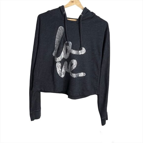 Size L Aeropostale Grey Cropped Hoody - Picture 1 of 6